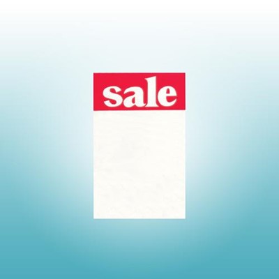 Sale Tickets, White on Red, 75mm x 50mm, Pack of 100