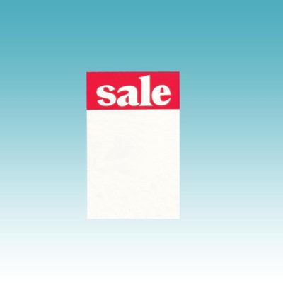 Sale Tickets, White on Red, 200mm x 150mm, Pack of 18