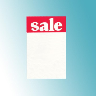 Sale Tickets, White on Red, 200mm x 300mm, Pack of 10