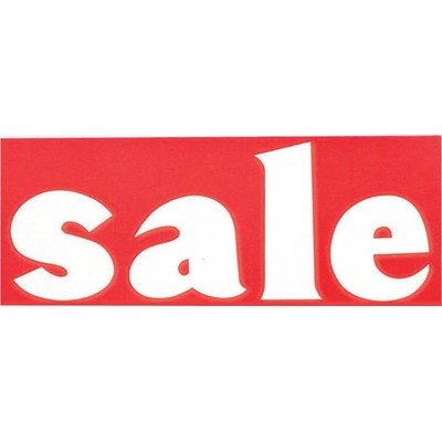 Small Sale Poster, White on Red, 760mm x 300mm