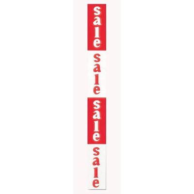 Vertical Sale Banding Poster, White on Red, 1015mm x 115mm
