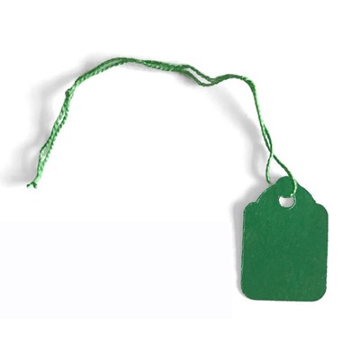 Coloured Strung Ticket, Green, Box of 1000