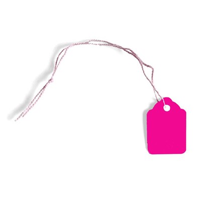 Coloured Strung Ticket, Pink, Box of 1000