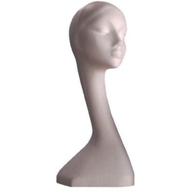 Female Swan Neck Display Head, 530mm high, White polystyrene
