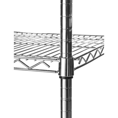 Sectional Metal Post for Chrome Mesh Shelving, 1370mm high, Chrome finish