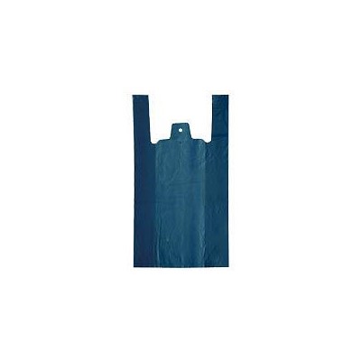 Recycled Blue Vest Carrier Bags 280mm x 425mm. Pack of 100