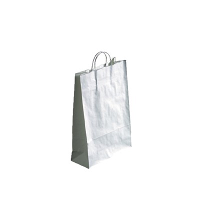 White Kraft Carrier Bags, Twist Handle, 220mm x 310mm