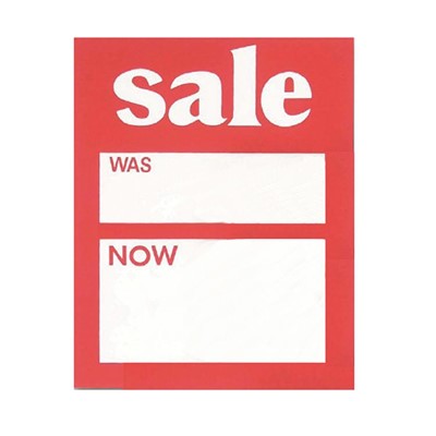 Sale Was/Now Tickets, 300mm x 200mm, Pack of 10