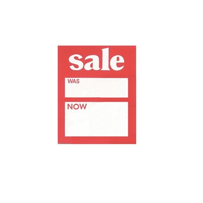 Sale Was/Now Tickets, 100mm x 75mm, Pack of 50