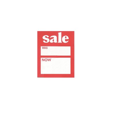 Sale Was/Now Tickets, 75mm x 50mm, Pack of 100