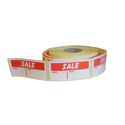 Self Adhesive Horizontal 'SALE/REDUCED' Promotional Labels, Box of 500