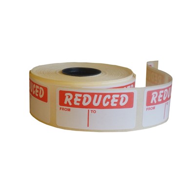 Self Adhesive Horizontal 'REDUCED/FROM/TO' Promotional Labels, Box of 500