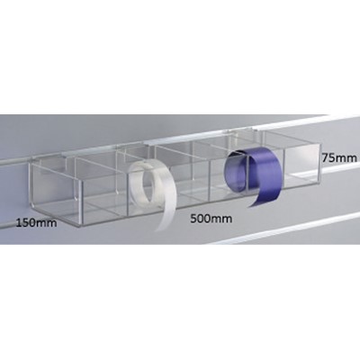 Slatwall Acrylic Ribbon Dispenser - 6 compartments