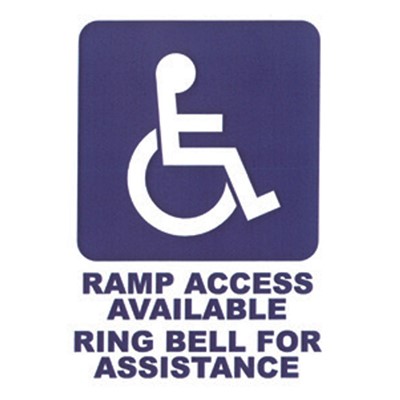 Self Adhesive Ramp Access Available Sign