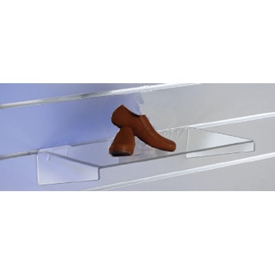 Slatwall Acrylic Shelf with Supports 600mm wide x 300mm deep