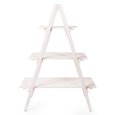 Large Rustic White Wooden Ladder Display